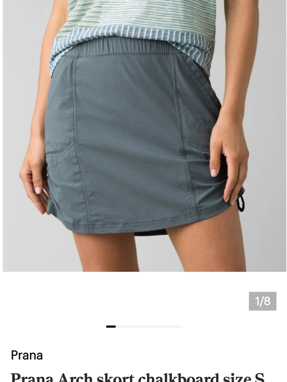Prana Chalkboard Arch Active Skort - Slate